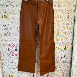 Princess Polly Tan Faux Leather Pants